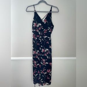 Wide leg floral jumpsuit